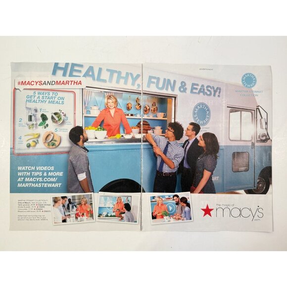 Macys & Martha Stewart Healthy Fun Easy Meals 2 Page Cut Advertisement Print Ad - Picture 1 of 2